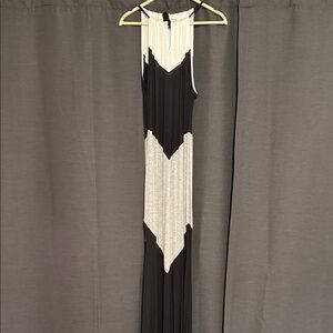 Casual Black and White Maxi Dress